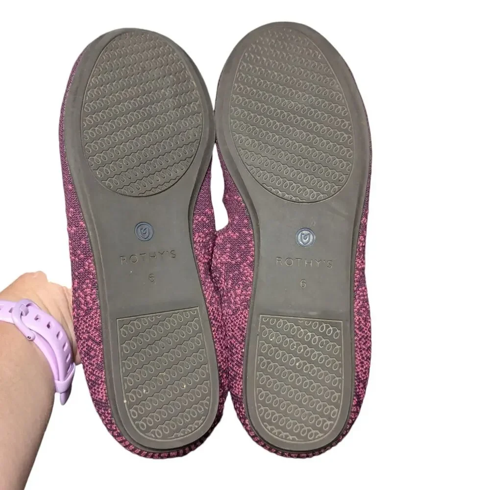 Rothys The Flat Fig Python Round Toe Slip On Shoes Balletcore Womens 6 Purple